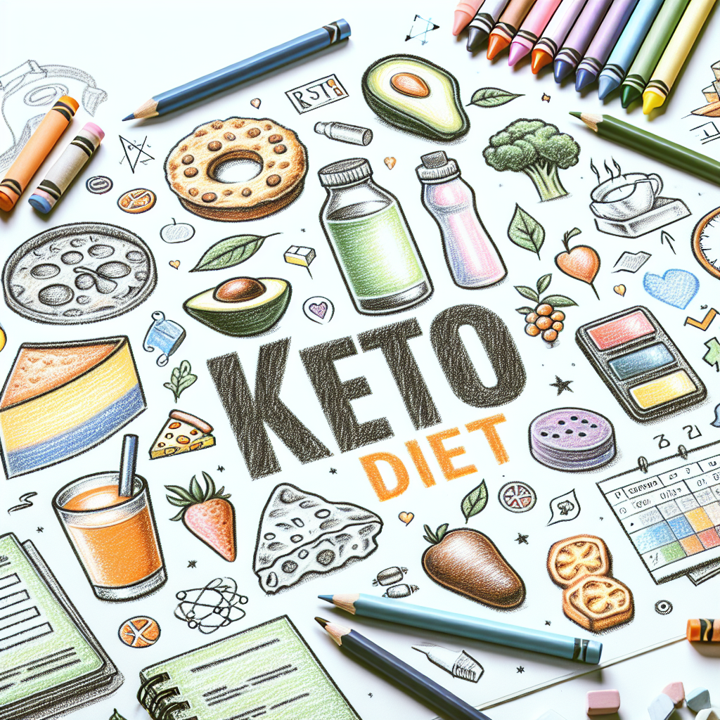 Pastelková ilustrace znázorňující téma: Keto dieta