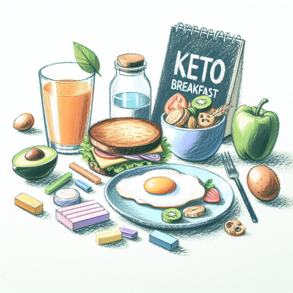 Pastelková ilustrace znázorňující téma: Keto dieta