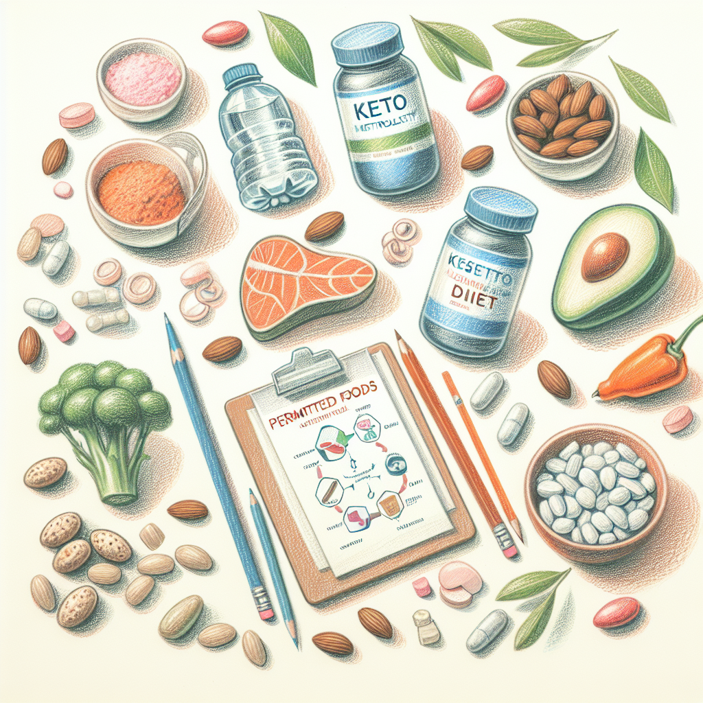 Pastelková ilustrace znázorňující téma: Keto dieta