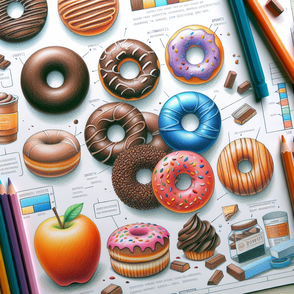 Pastelková ilustrace znázorňující téma: Sladké pečivo