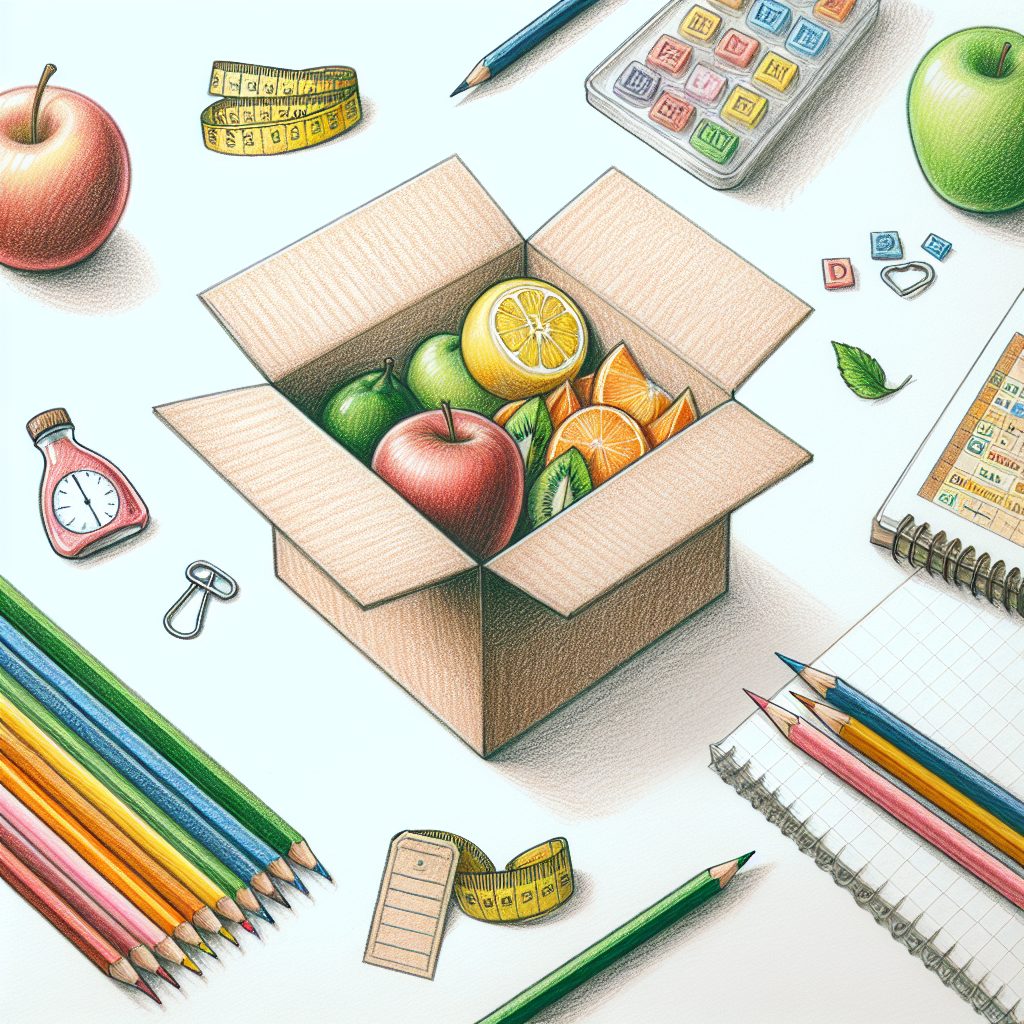 Pastelková ilustrace znázorňující téma: Diety a výživa