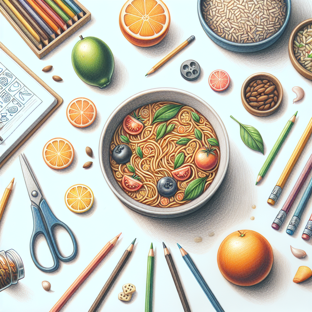 Pastelková ilustrace znázorňující téma: Vaření a recepty