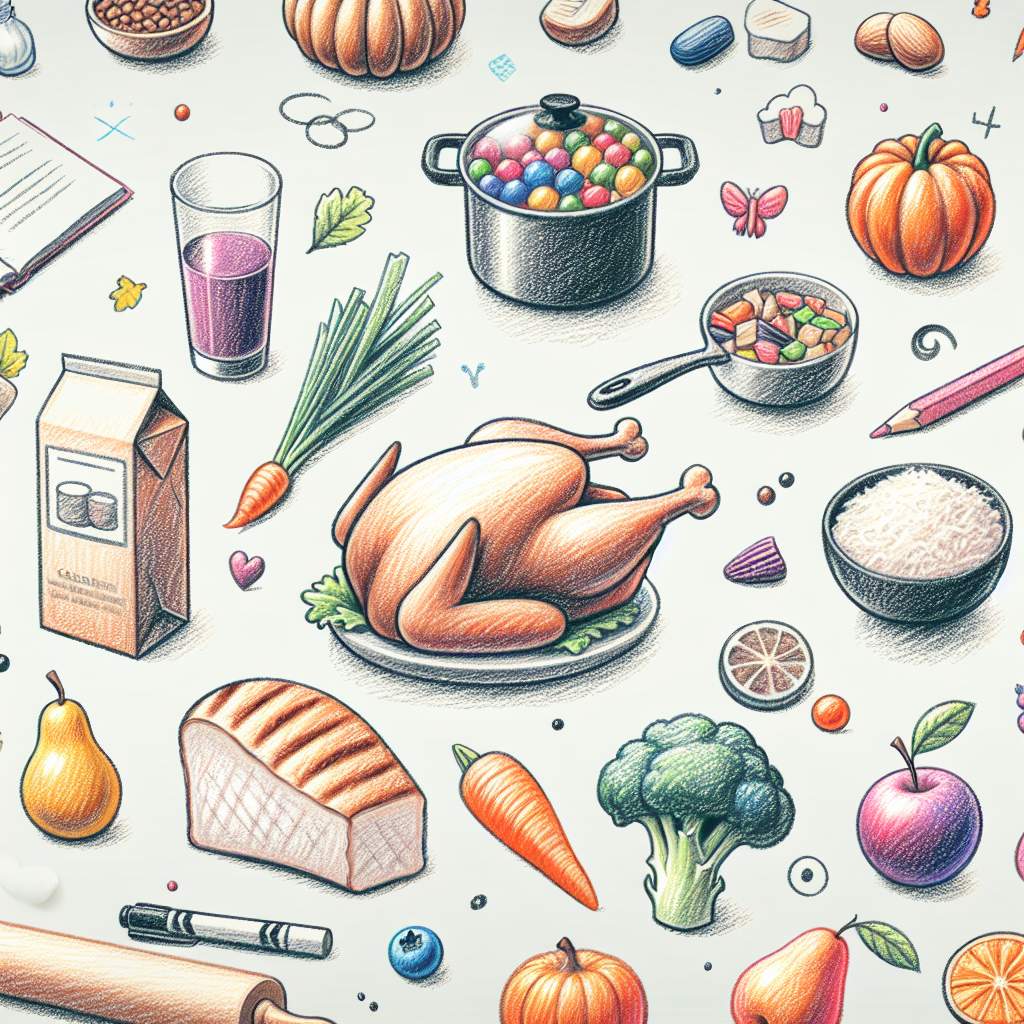 Pastelková ilustrace znázorňující téma: Recepty