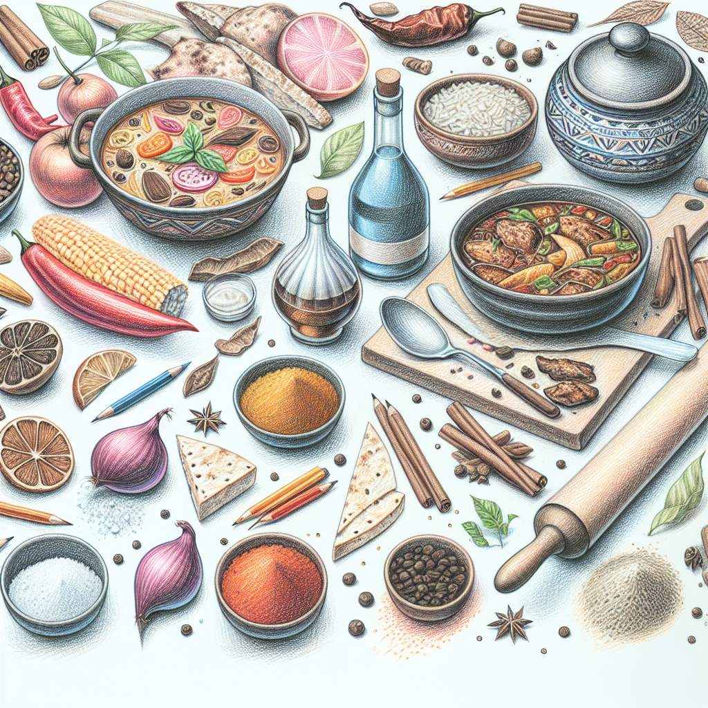 Pastelková ilustrace znázorňující téma: Kuchyně