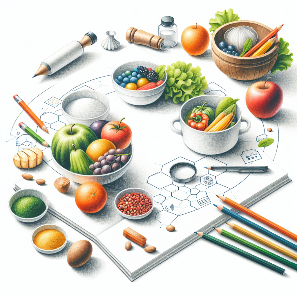 Pastelková ilustrace znázorňující téma: Zdravé vaření