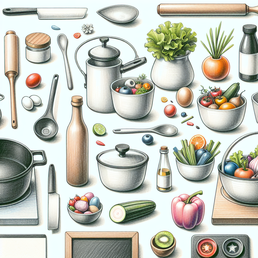 Pastelková ilustrace znázorňující téma: Gastronomie