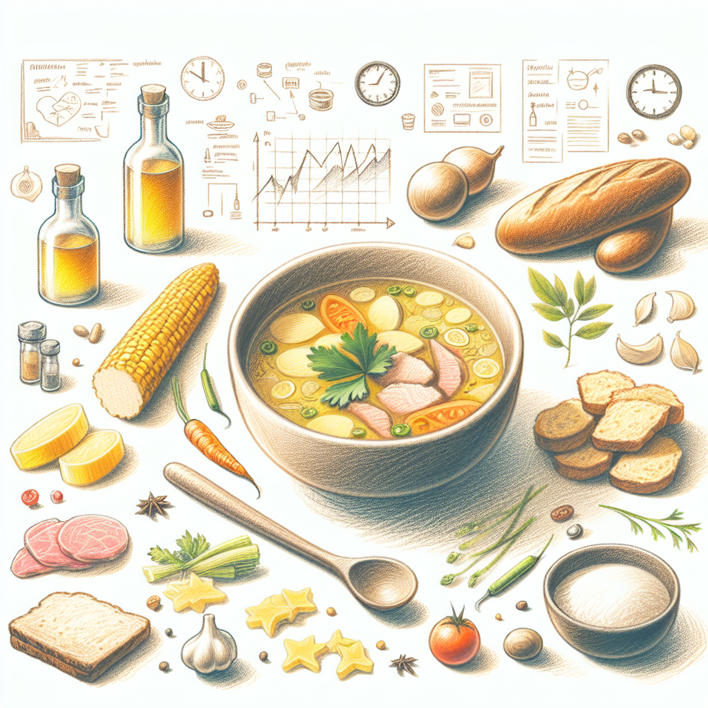Pastelková ilustrace znázorňující téma: Česká kuchyně