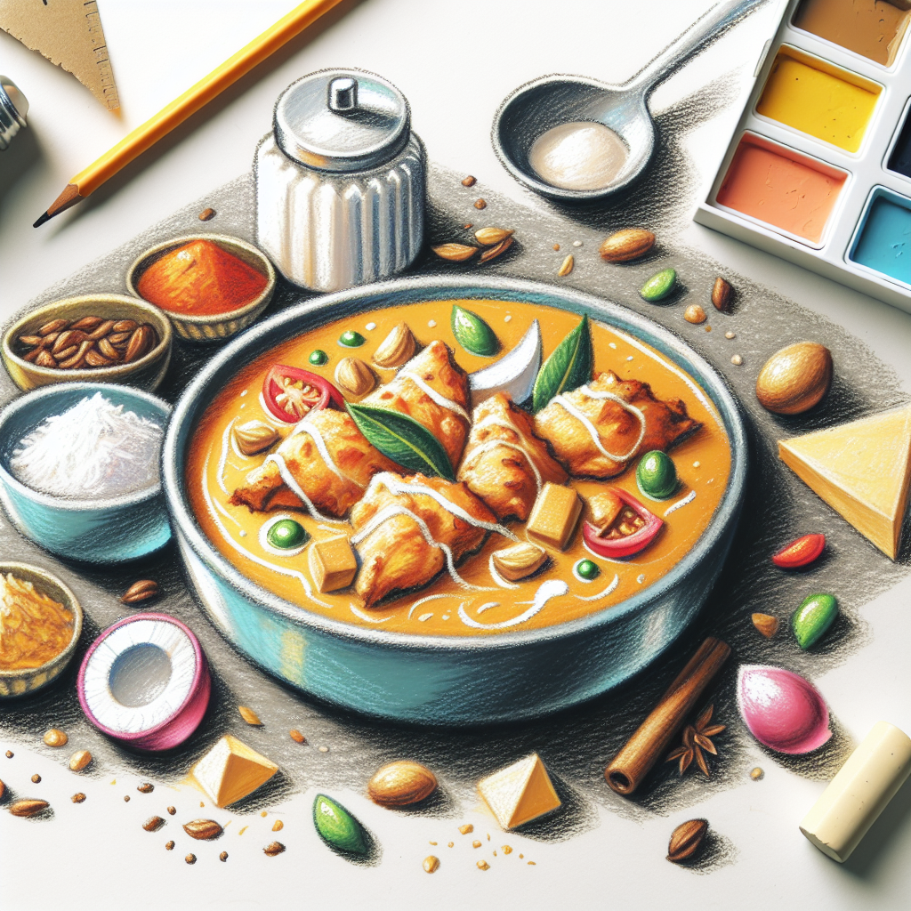 Pastelková ilustrace znázorňující téma: Kuchyně