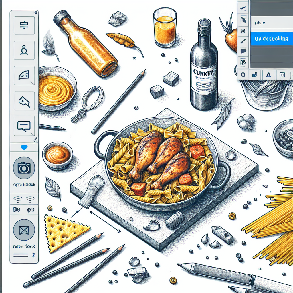 Pastelková ilustrace znázorňující téma: Recepty
