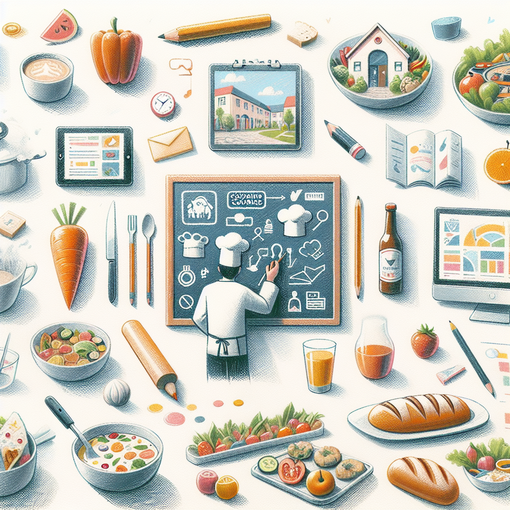 Pastelková ilustrace znázorňující téma: Vaření