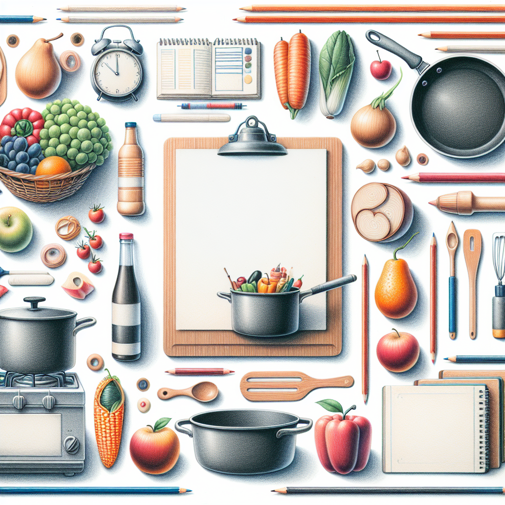 Pastelková ilustrace znázorňující téma: Gastronomie