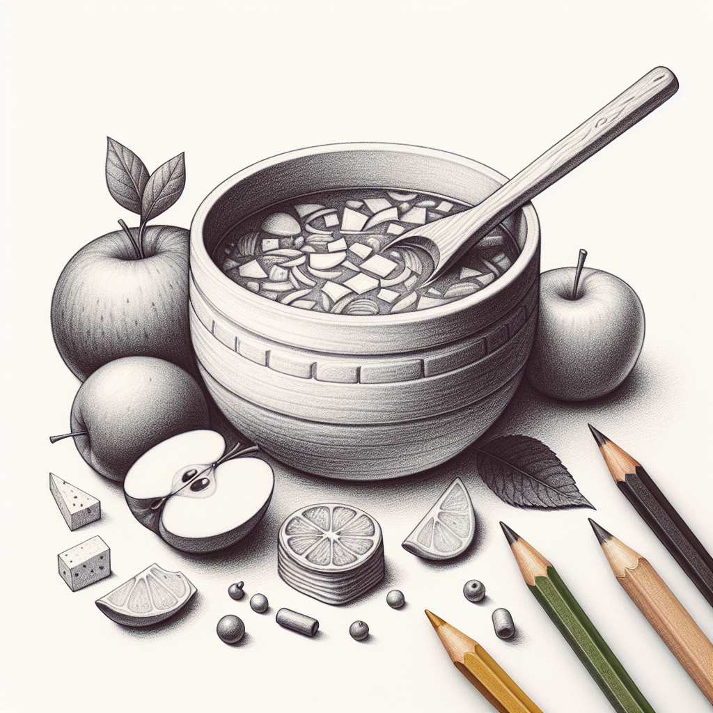 Pastelková ilustrace znázorňující téma: Recepty