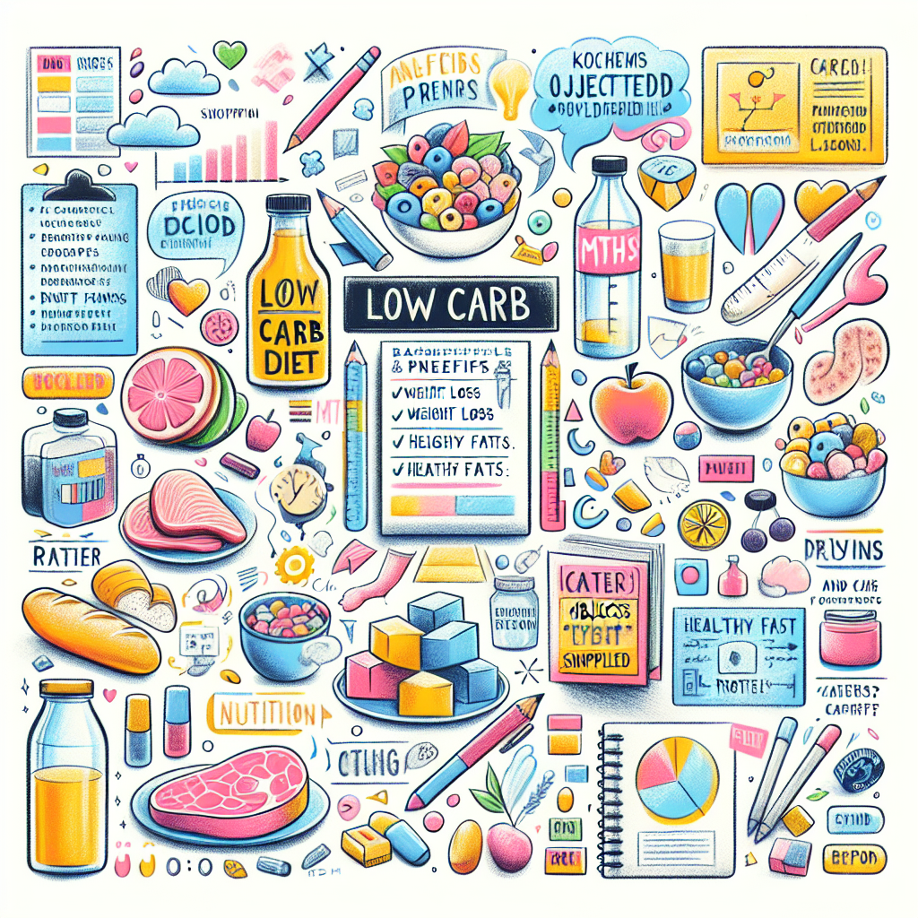 Pastelková ilustrace znázorňující téma: Diety