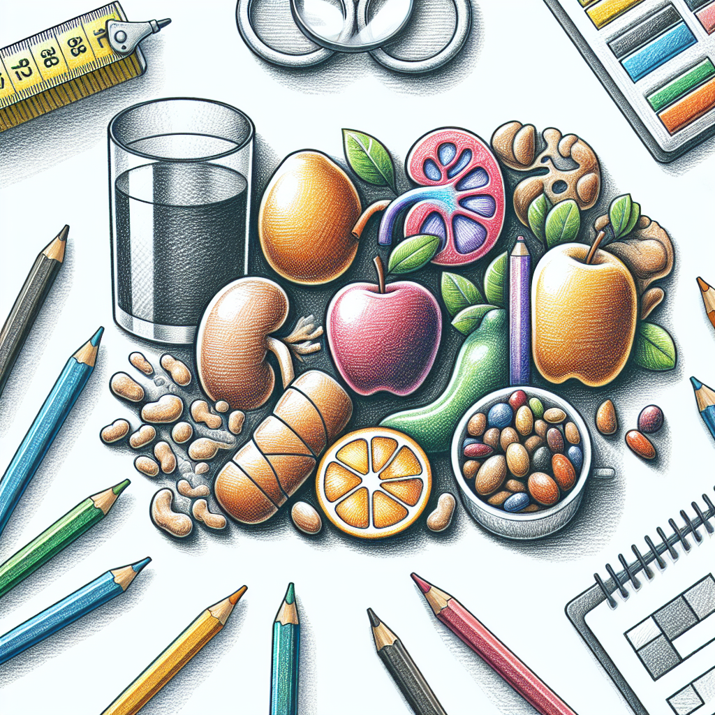 Pastelková ilustrace znázorňující téma: Zdraví a výživa