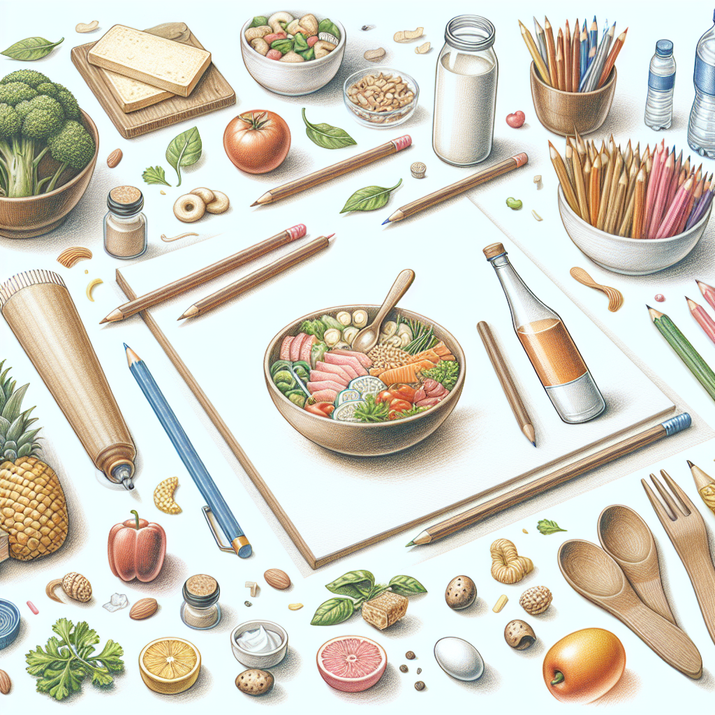 Pastelková ilustrace znázorňující téma: Zdravá strava