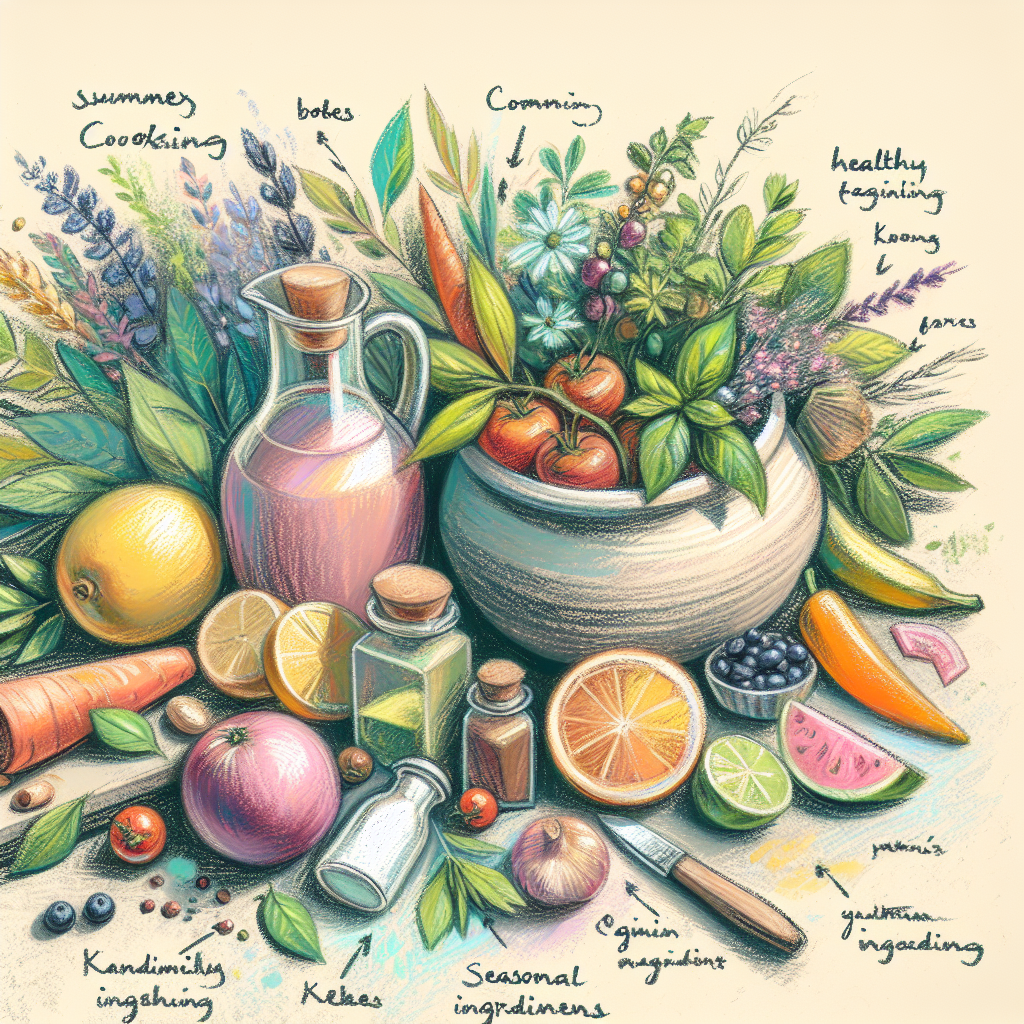 Pastelková ilustrace znázorňující téma: Vaření