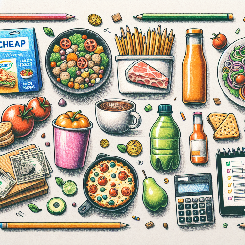 Pastelková ilustrace znázorňující téma: Rychlá jídla