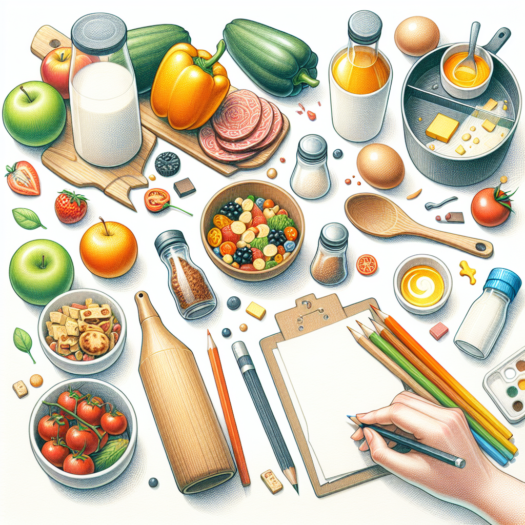 Pastelková ilustrace znázorňující téma: Zdravé vaření