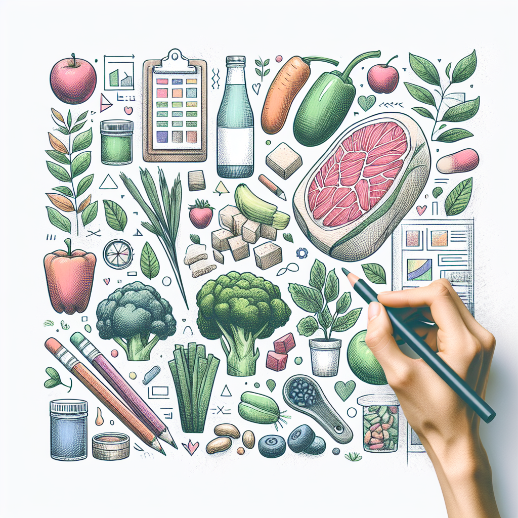 Pastelková ilustrace znázorňující téma: Diety