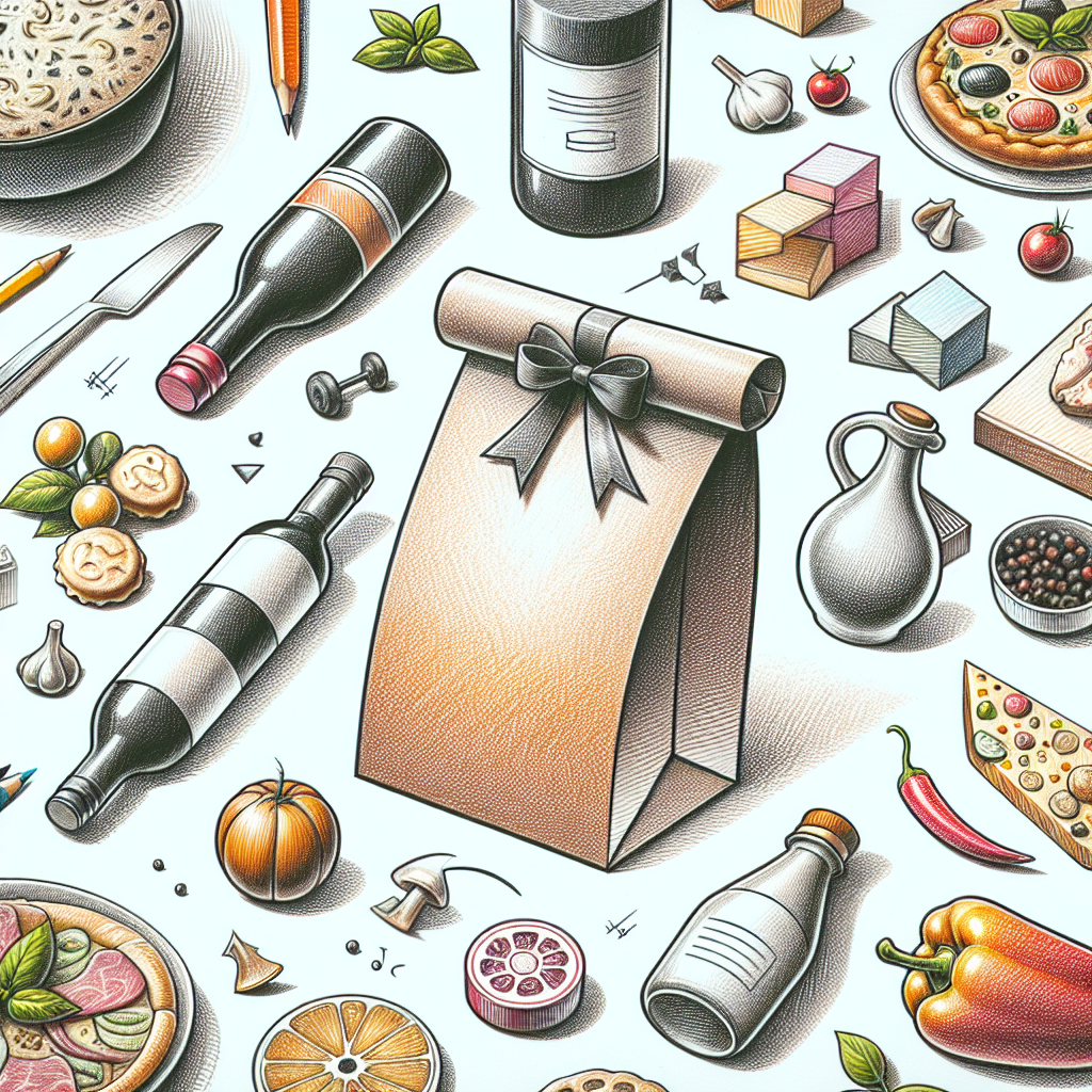 Pastelková ilustrace znázorňující téma: Gastronomie