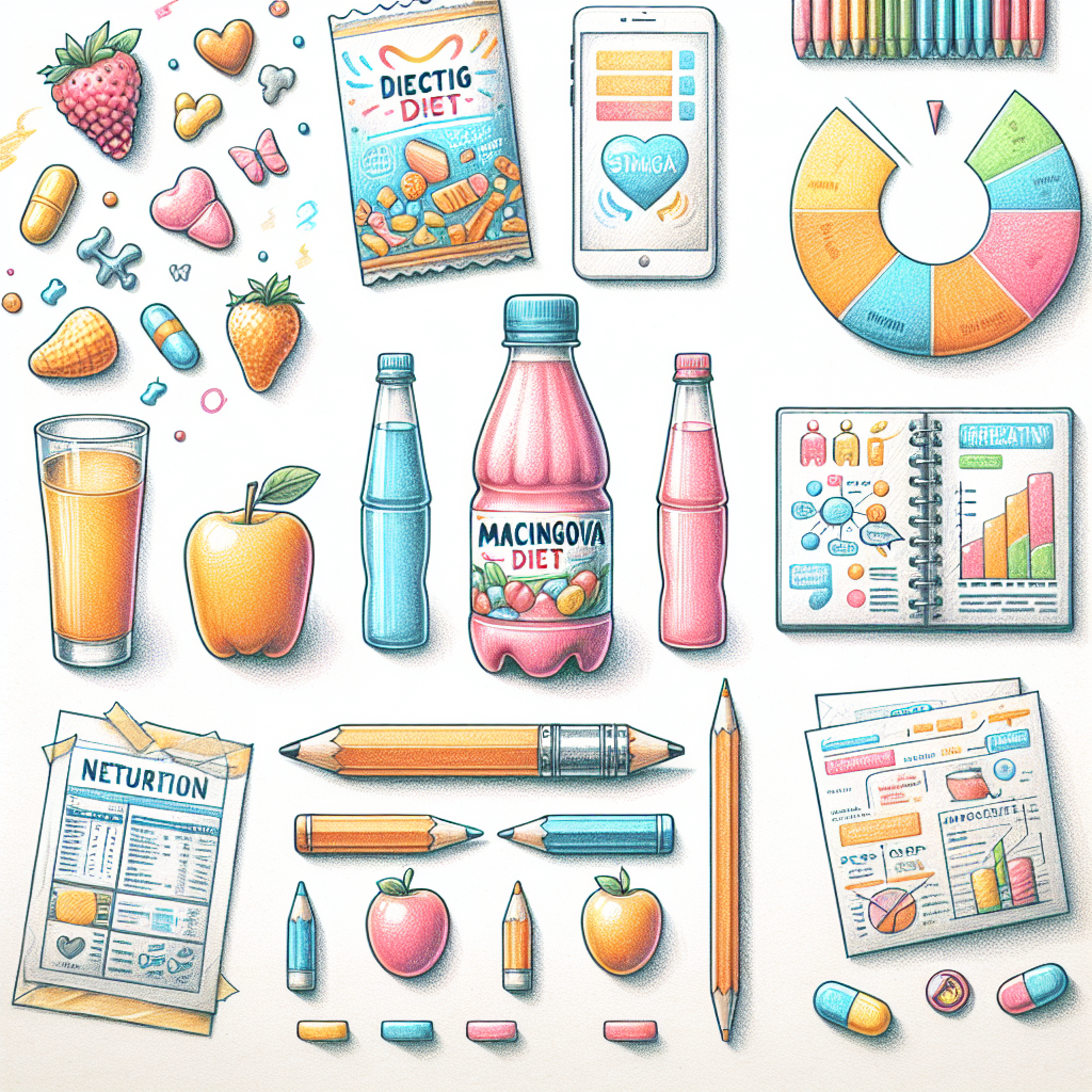 Pastelková ilustrace znázorňující téma: Diety
