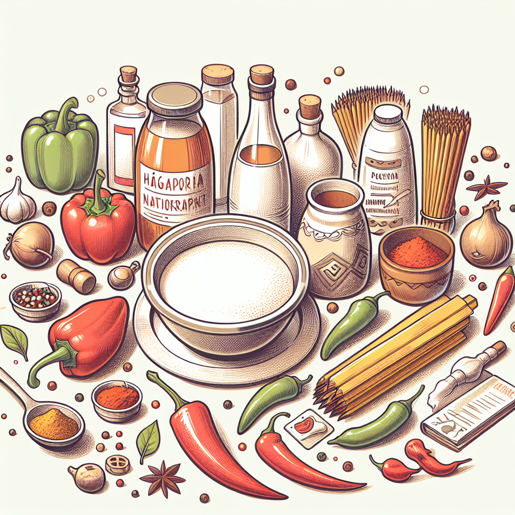 Pastelková ilustrace znázorňující téma: Maďarská kuchyně