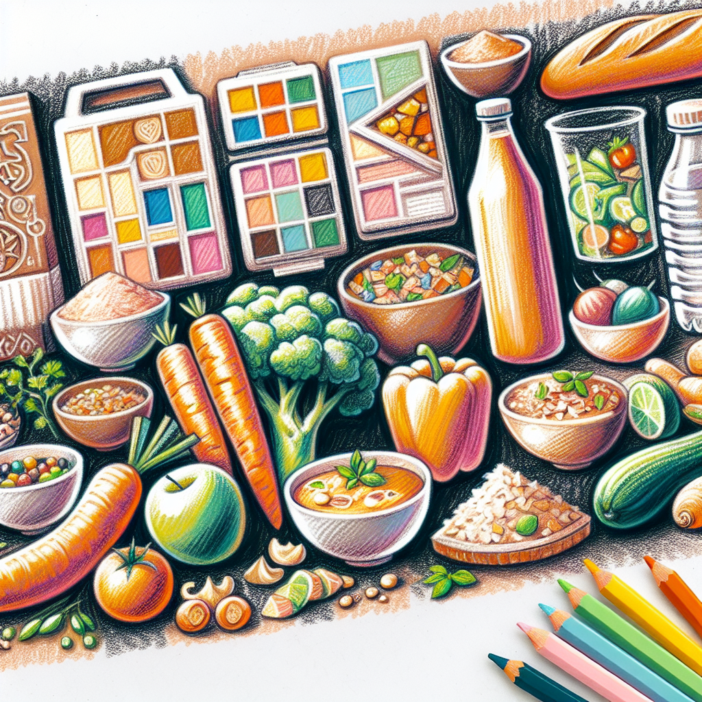 Pastelková ilustrace znázorňující téma: Zdravé stravování