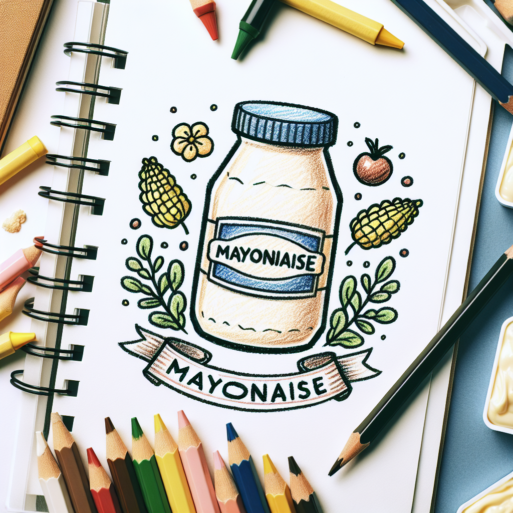 Pastelková ilustrace znázorňující téma: Majonéza