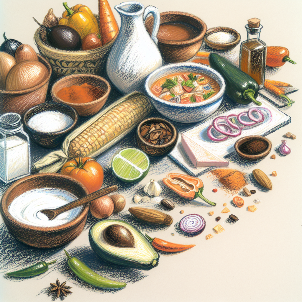 Pastelková ilustrace znázorňující téma: Kuchyně