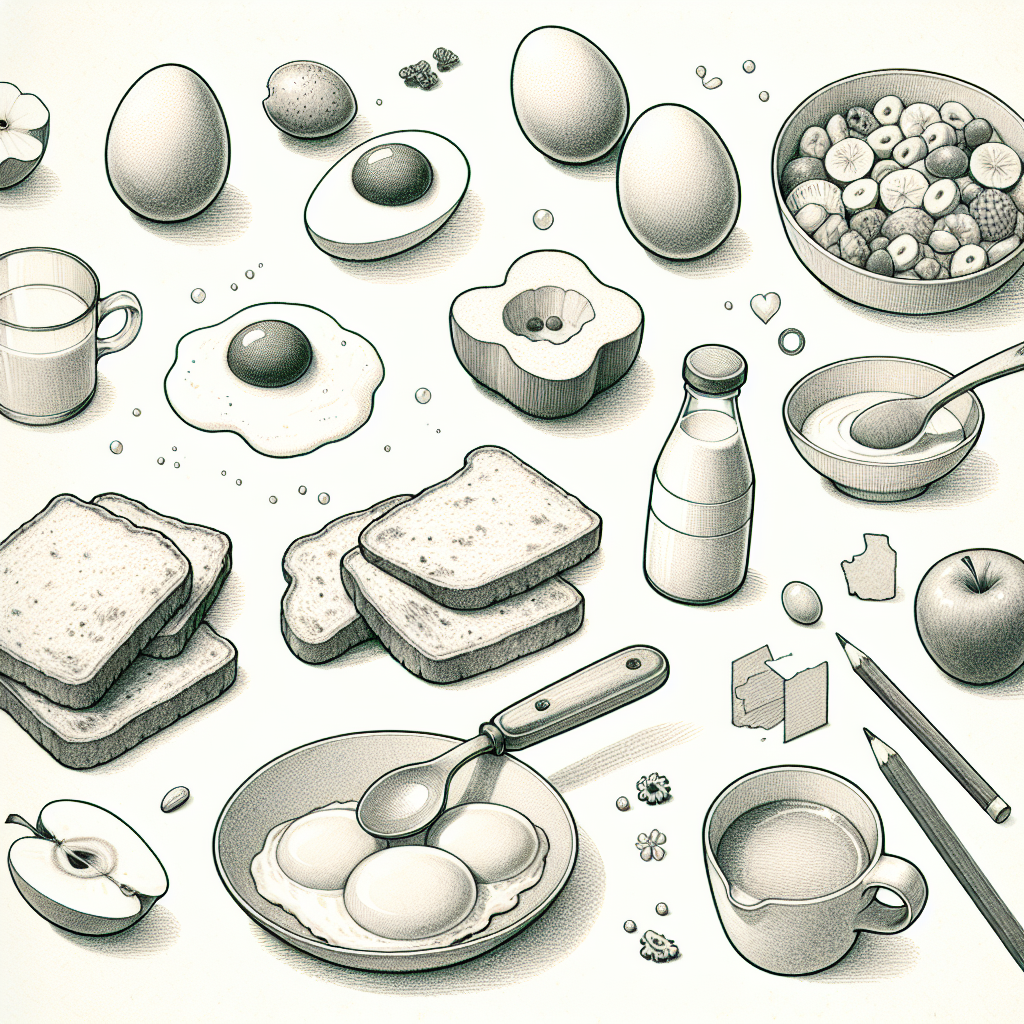 Pastelková ilustrace znázorňující téma: Recepty