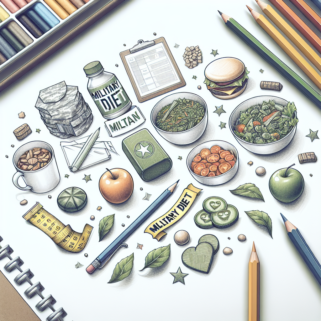 Pastelková ilustrace znázorňující téma: Diety