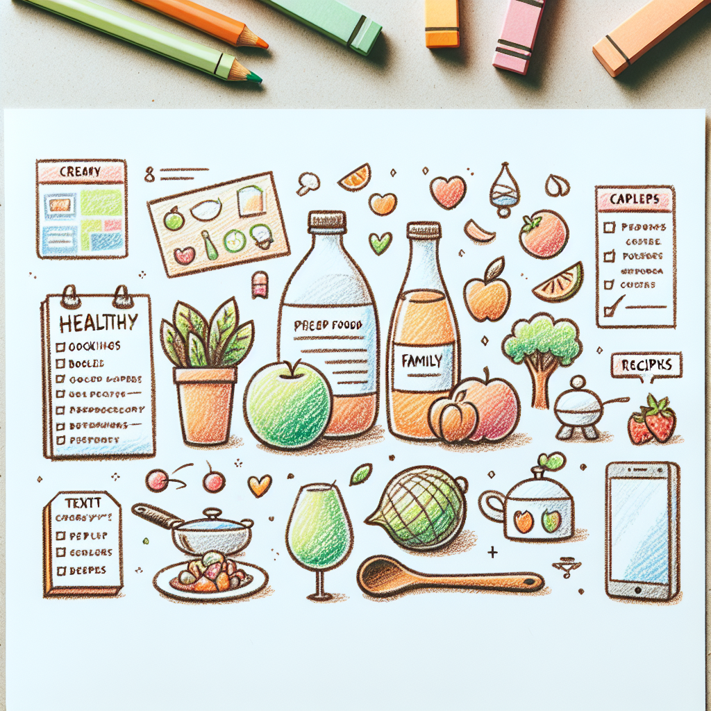 Pastelková ilustrace znázorňující téma: Recepty