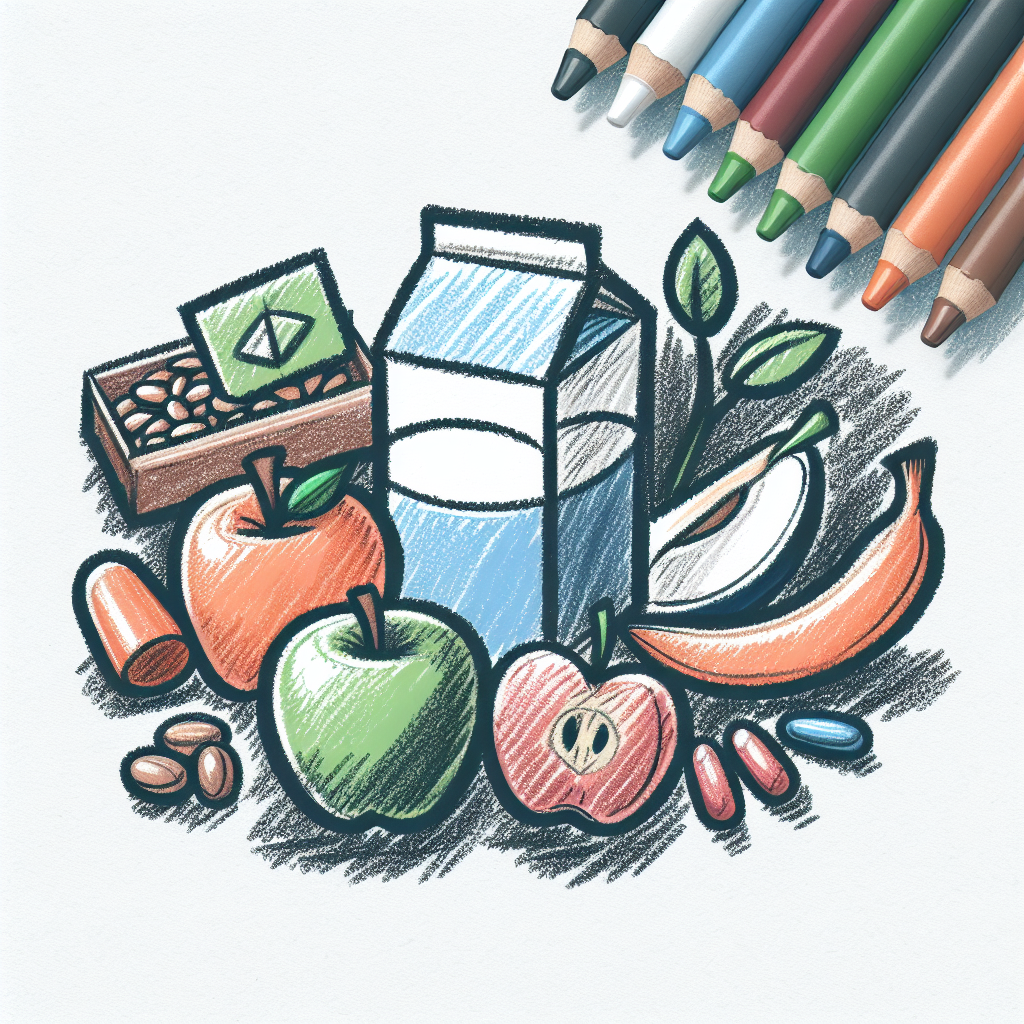 Pastelková ilustrace znázorňující téma: Diety