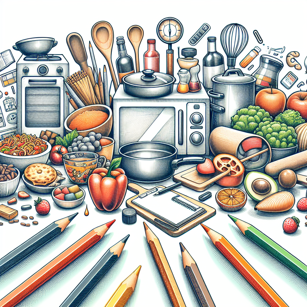Pastelková ilustrace znázorňující téma: Vaření
