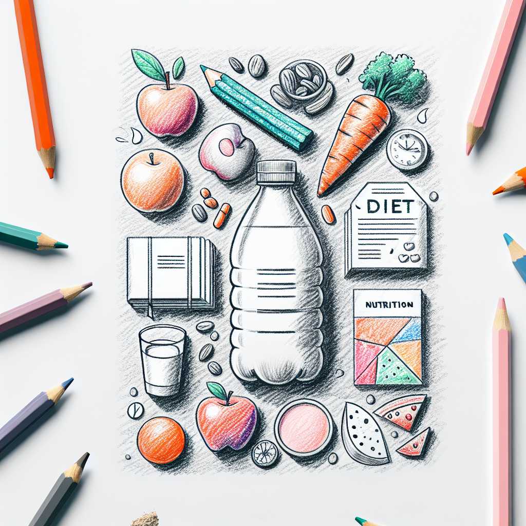 Pastelková ilustrace znázorňující téma: Výživa