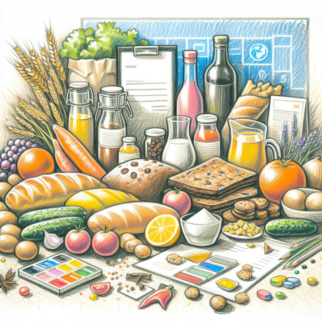 Pastelková ilustrace znázorňující téma: Gastronomie