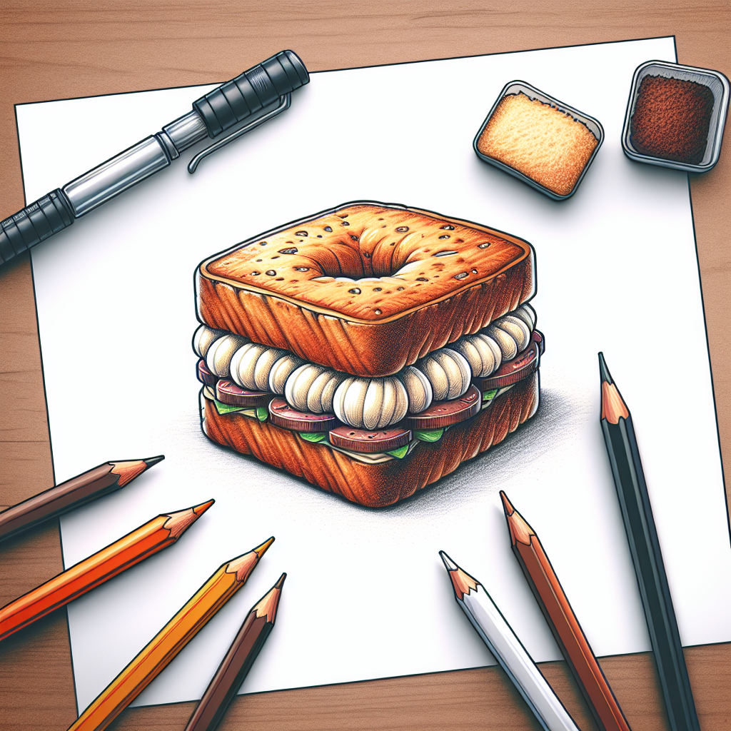 Pastelková ilustrace znázorňující téma: Dezerty