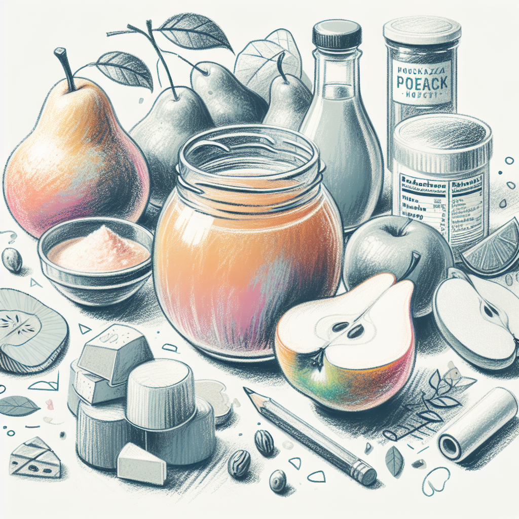 Pastelková ilustrace znázorňující téma: Recepty na kompoty