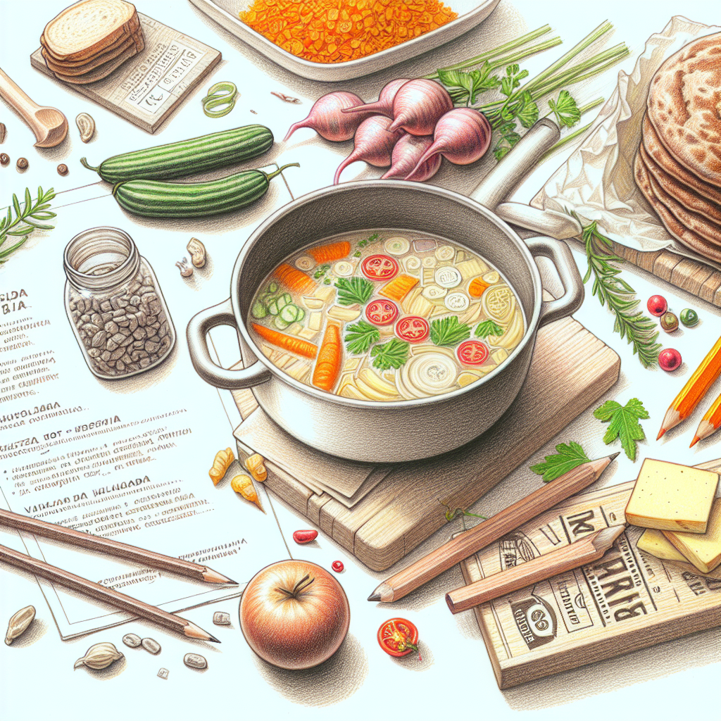 Pastelková ilustrace znázorňující téma: Kuchyně