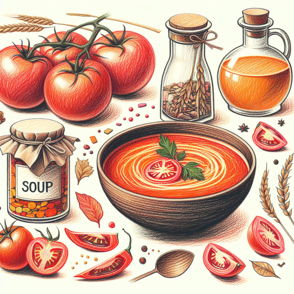 Pastelková ilustrace znázorňující téma: Polévky