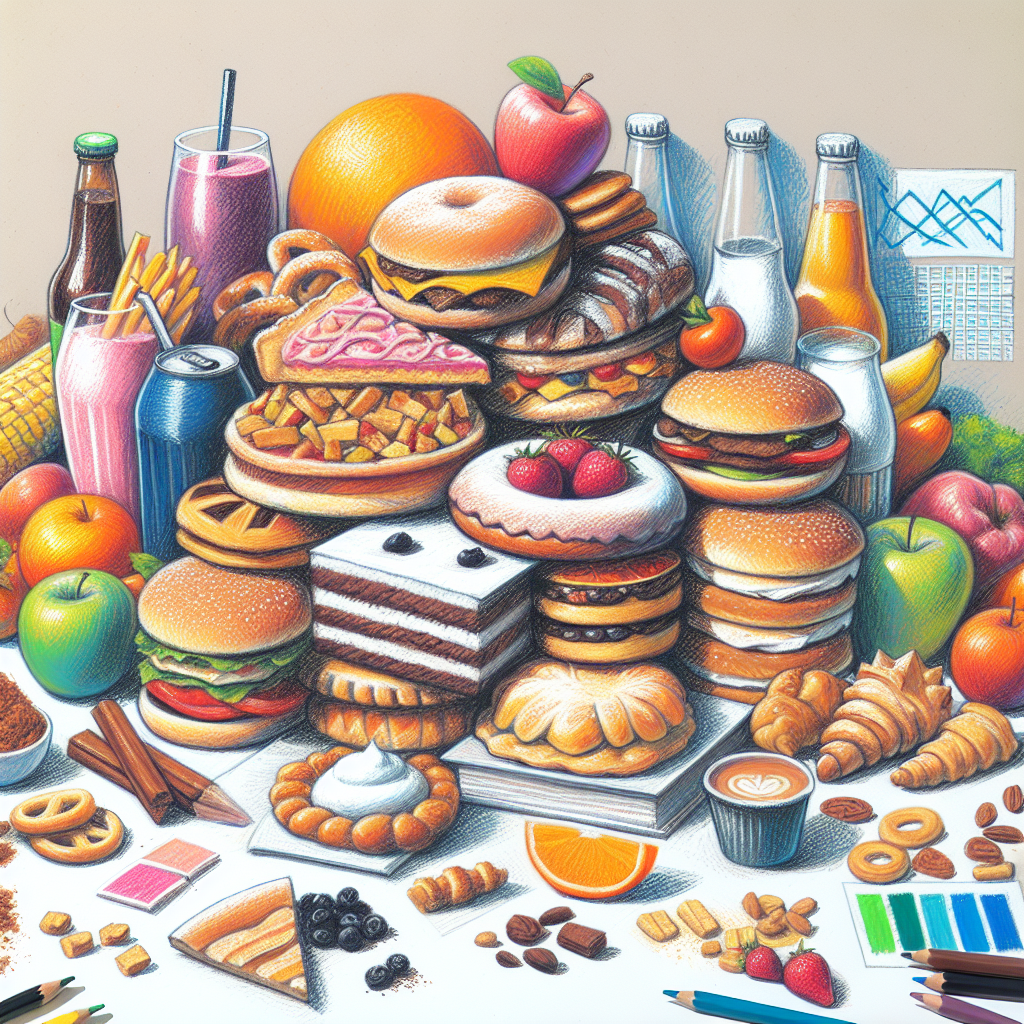 Pastelková ilustrace znázorňující téma: Výživa
