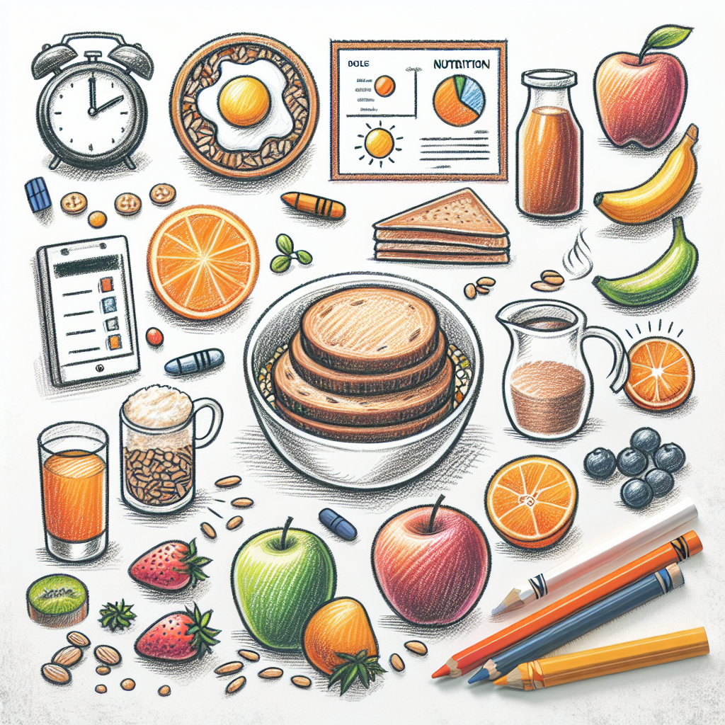 Pastelková ilustrace znázorňující téma: Výživa