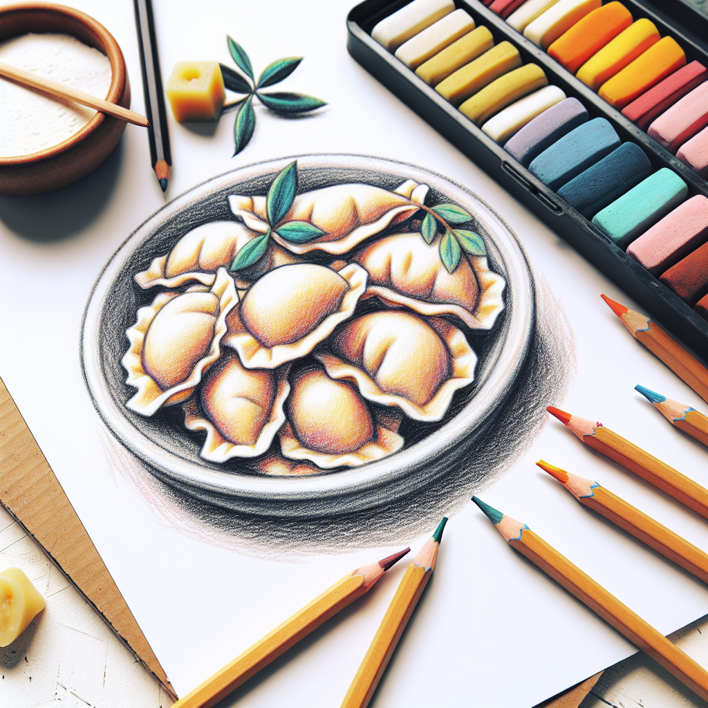 Pastelková ilustrace znázorňující téma: Recepty
