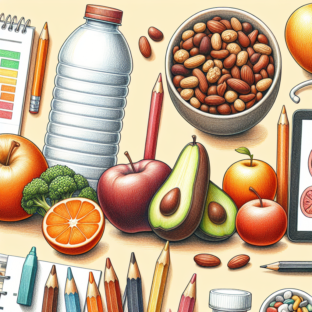 Pastelková ilustrace znázorňující téma: Výživa