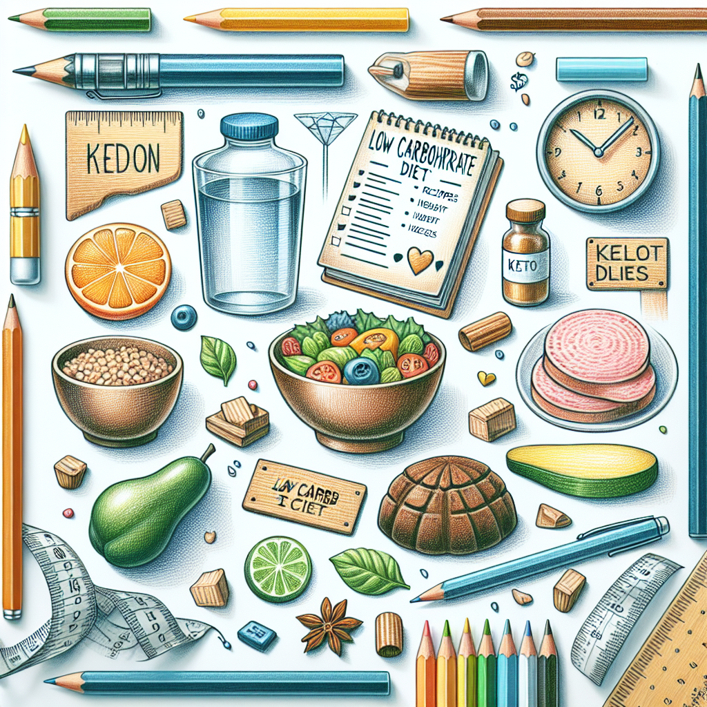 Pastelková ilustrace znázorňující téma: Diety