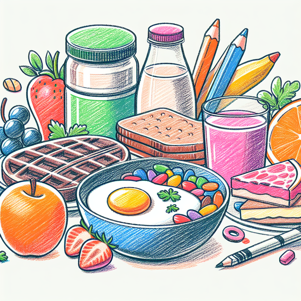 Pastelková ilustrace znázorňující téma: Zdravá výživa