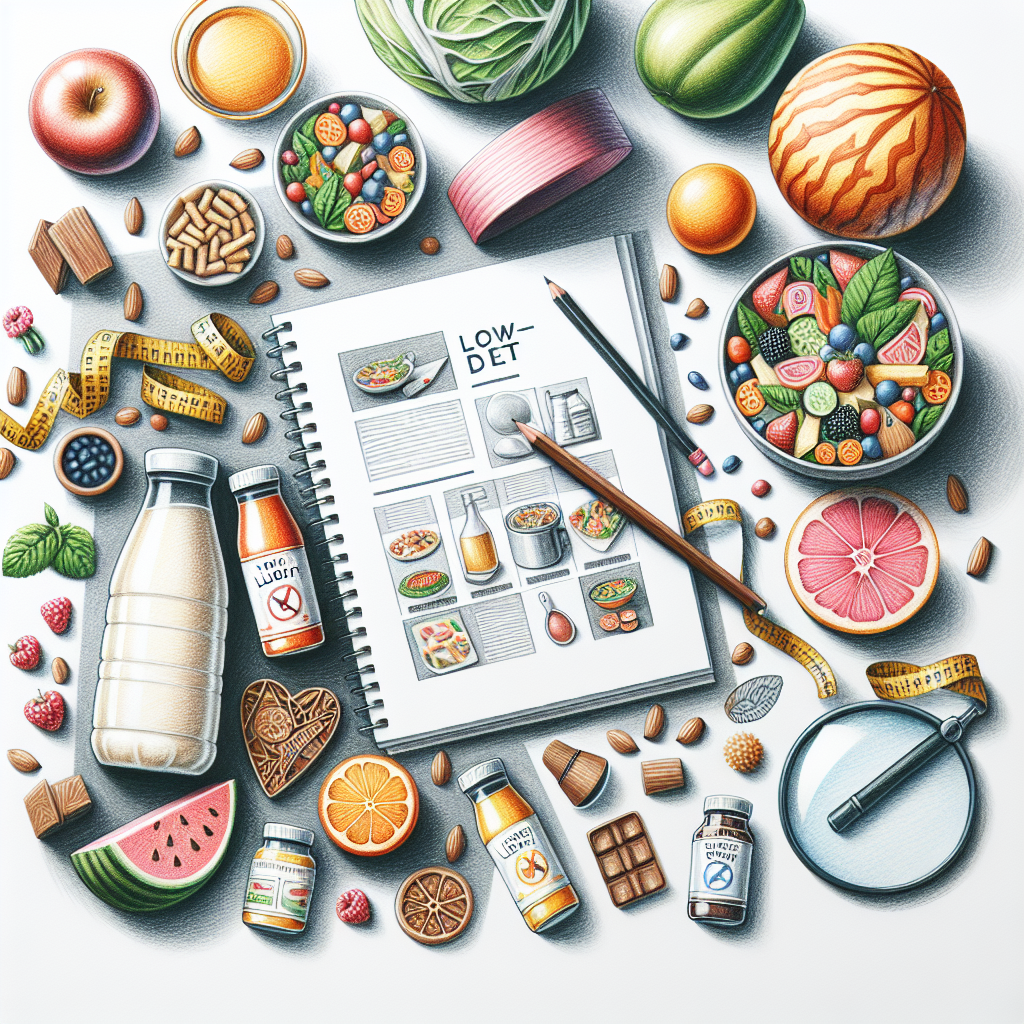 Pastelková ilustrace znázorňující téma: Diety