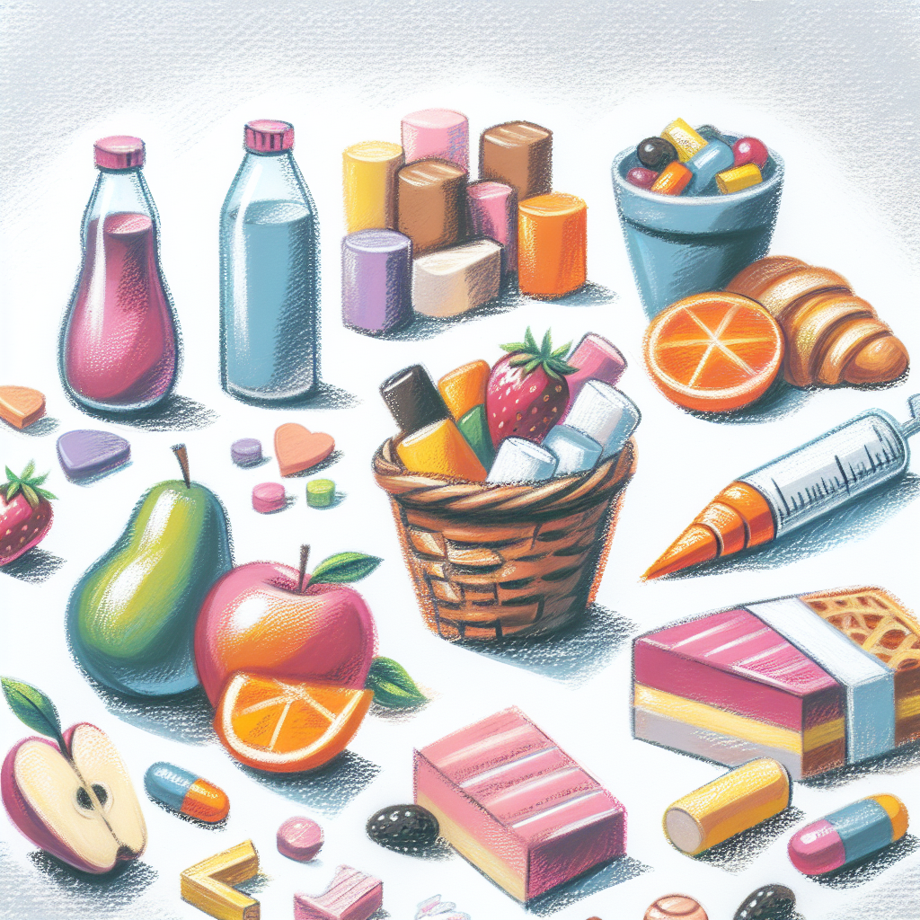 Pastelková ilustrace znázorňující téma: Diety a výživa