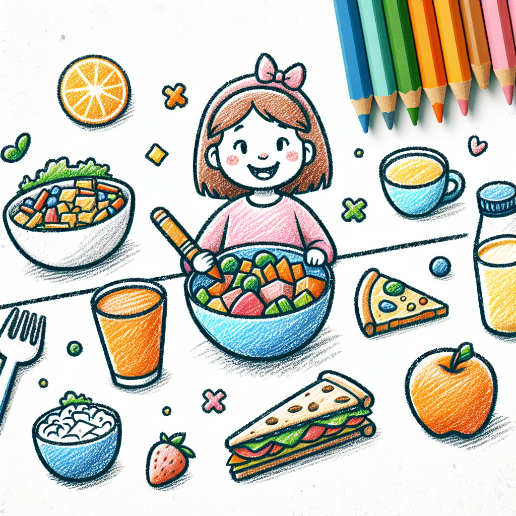 Pastelková ilustrace znázorňující téma: Dětská výživa