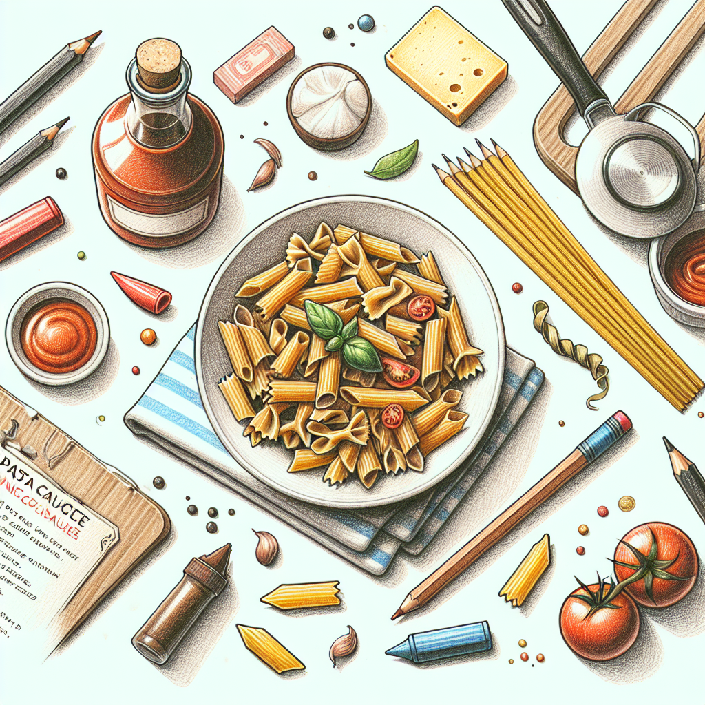 Pastelková ilustrace znázorňující téma: Kuchyně
